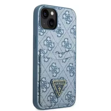 Etui na telefon Guess do iPhone 13 mini 5,4" niebieski/blue hardcase 4G Triangle Logo Cardslot