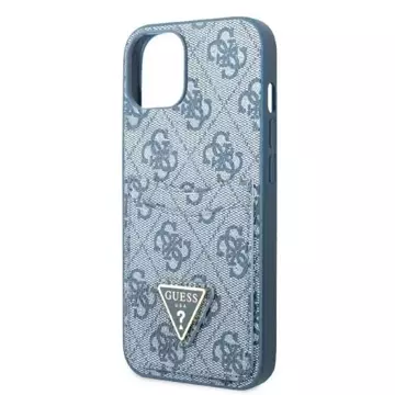 Etui na telefon Guess do iPhone 13 mini 5,4" niebieski/blue hardcase 4G Triangle Logo Cardslot