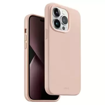 Etui na telefon UNIQ Lino Hue do Apple iPhone 14 Pro 6,1" Magclick Charging rózowy/blush pink