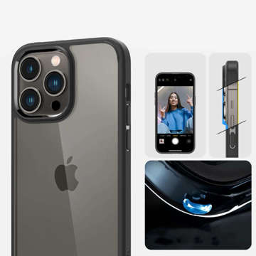 Etui obudowa case Spigen Ultra Hybrid do Apple iPhone 14 Pro Matte Black   Kabel 1m Lightning