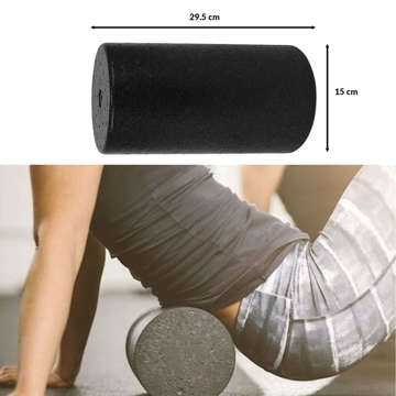 Exercise Massager Smooth Roller Yoga Muscle Roller 28.5x15cm Fit Fizjo Black