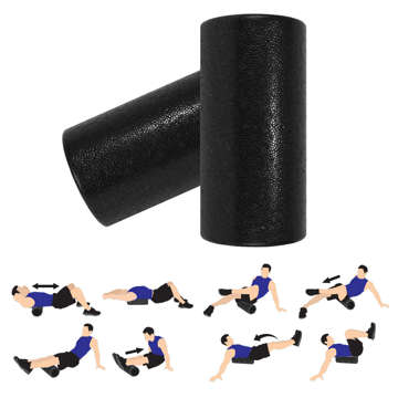 Exercise Massager Smooth Roller Yoga Muscle Roller 28.5x15cm Fit Fizjo Black