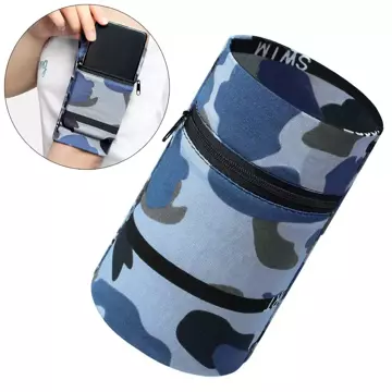 Fabric armband for running fitness camo blue