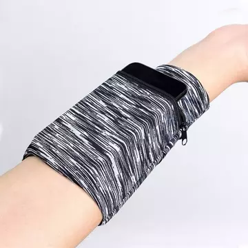 Fabric armband for running fitness camo blue