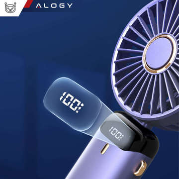 Fan Fan Handheld Fan Wireless Alogy Desktop Portable Handheld with Phone Holder USB-C Navy Blue