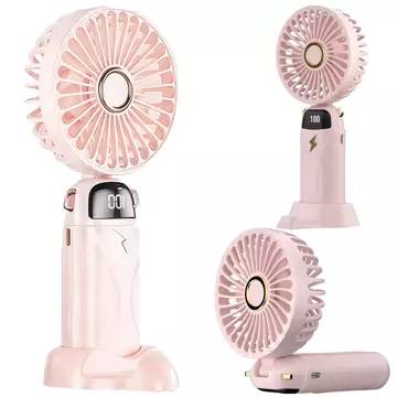 Fan fan handheld desk fan Alogy wireless portable handheld with handle pink