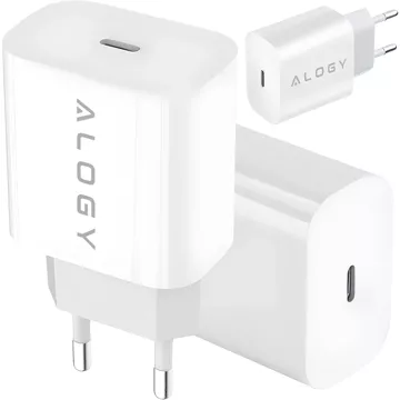 Fast 30W USB-C wall charger USB type C GaN PD for iPhone Alogy cube White