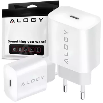 Fast 30W USB-C wall charger USB type C GaN PD for iPhone Alogy cube White USB-C cable 1m