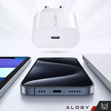 Fast 30W USB-C wall charger USB type C GaN PD for iPhone Alogy cube White USB-C cable 1m