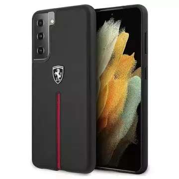 Ferrari Hardcase Phone Case for Samsung Galaxy S21 black/black hardcase Off Track Leather Nylon Stripe