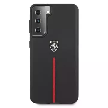 Ferrari Hardcase Phone Case for Samsung Galaxy S21 black/black hardcase Off Track Leather Nylon Stripe