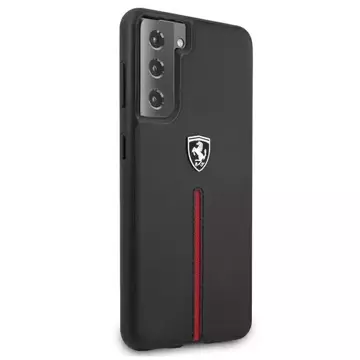 Ferrari Hardcase Phone Case for Samsung Galaxy S21 black/black hardcase Off Track Leather Nylon Stripe