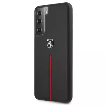 Ferrari Hardcase for Samsung Galaxy S21 Plus black/black hardcase Off Track Leather Nylon Stripe