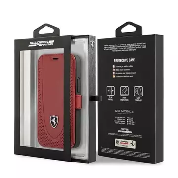 Ferrari iPhone 12 mini 5.4" phone case red/red book Off Track Perforated