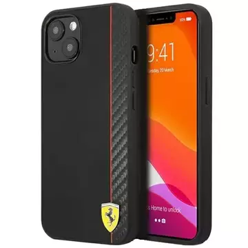 Ferrari iPhone 13 mini 5.4" phone case black/black hardcase On Track Carbon Stripe