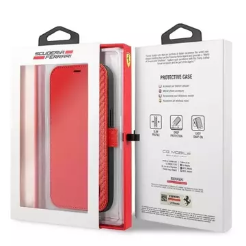 Ferrari iPhone 13 mini 5.4" phone case red/red book On Track Carbon Stripe