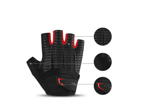 Fingerless cycling gloves L RockBros S169BR-L black