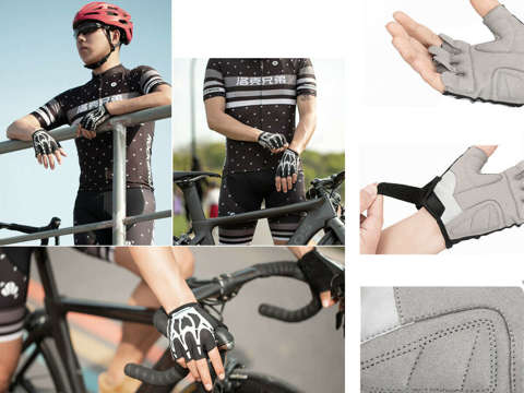 Fingerless cycling gloves L RockBros S227BK-L