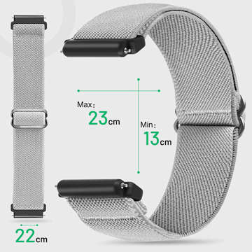 Flexible Strap Universal Nylon Alogy Nylon Smartwatch Band 22mm Grey