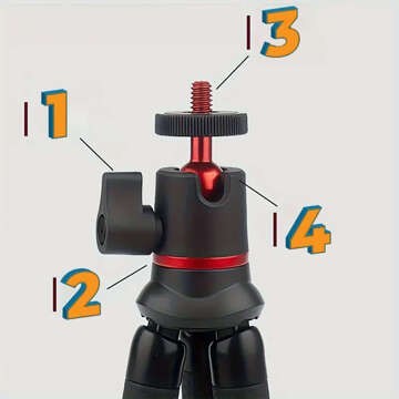 Flexible mini tripod for photos, flexible tripod for camera, phone, 1/4" Octopus tripod, black phone holder