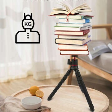 Flexible mini tripod for photos, flexible tripod for camera, phone, 1/4" Octopus tripod, black phone holder