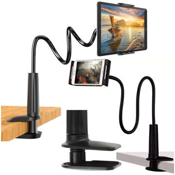 Flexible phone holder, tablet 7" Alogy Flexible Arm for desk top flexible arm black