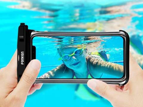 Fonken waterproof phone case universal IPX8 up to 6.5" Black