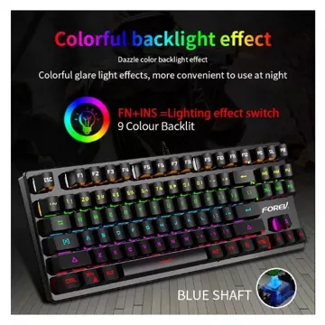 Forev Gaming FV-Q301 Gray Backlit Mechanical Keyboard