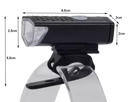 Front bicycle light LED torch Lamp for the front of the bicycle Black