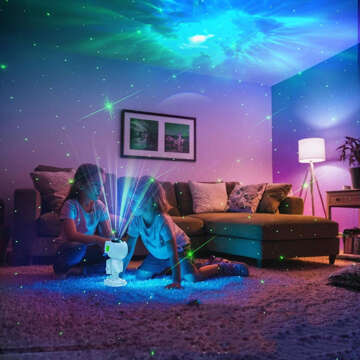 Galaxy Star Projector - Astronaut Man with Speaker Bluetooth Speaker RGB LED Lamp for Children's Room Remote Control White