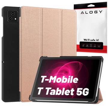 Glass Case for T-Mobile T Tablet 5G 10.36" Tablet Case Alogy Book Cover Case Rose Gold Free Stylus