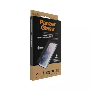 Glass PanzerGlass E2E Microfracture for Samsung S22 G901 Case Friendly AntiBacterial black/black 7293