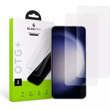 Glastify OTG 2-pack tempered glass for Samsung Galaxy S23 Clear