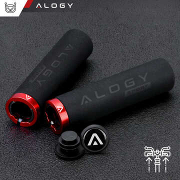 Grips bicycle grips handlebar grips ergonomic anti-slip vibration reducing for bike Alogy [2 pcs.] Black-Red