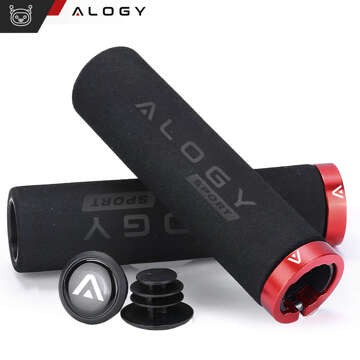 Grips bicycle grips handlebar grips ergonomic anti-slip vibration reducing for bike Alogy [2 pcs.] Black-Red