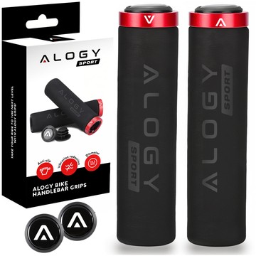 Grips bicycle grips handlebar grips ergonomic anti-slip vibration reducing for bike Alogy [2 pcs.] Black-Red