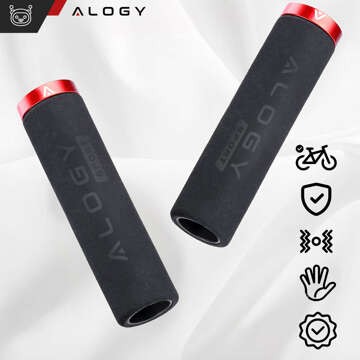 Grips bicycle grips handlebar grips ergonomic anti-slip vibration reducing for bike Alogy [2 pcs.] Black-Red