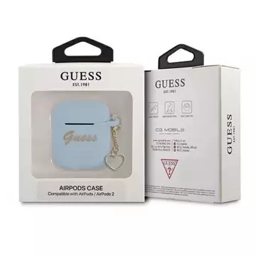 Guess  GUA2LSCHSB AirPods 1/2 cover niebieski/blue Silicone Charm Collection