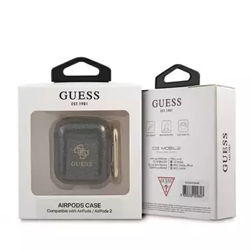 Guess GUA2UCG4GK AirPods cover czarny/black Glitter Collection