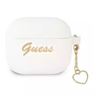 Guess GUA3LSCHSH AirPods 3 cover biały/white Silicone Charm Collection