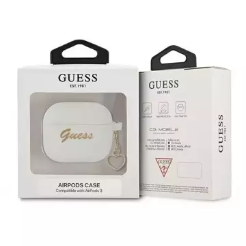 Guess GUA3LSCHSH AirPods 3 cover biały/white Silicone Charm Collection