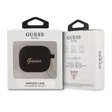 Guess GUA3LSCHSK AirPods 3 cover czarny/black Silicone Charm Collection