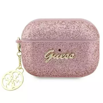 Guess GUAP2GLGSHP protective case for Apple AirPods Pro 2 cover pink/pink Glitter Flake 4G Charm