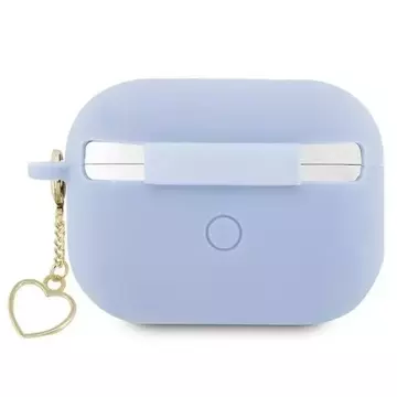 Guess GUAP2LSCHSB protective earphone case for Apple AirPods Pro 2 cover blue/blue Silicone Charm Heart Collection