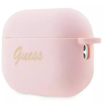 Guess GUAP2LSCHSP protective earphone case for Apple AirPods Pro 2 cover pink/pink Silicone Charm Heart Collection