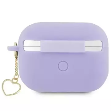 Guess GUAP2LSCHSU protective earphone case for Apple AirPods Pro 2 cover purple/purple Silicone Charm Heart Collection