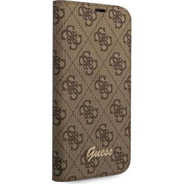 Guess GUBKP14XHG4SHW case for Apple iPhone 14 Pro Max 6.7" brown/brown book 4G Vintage Gold Logo