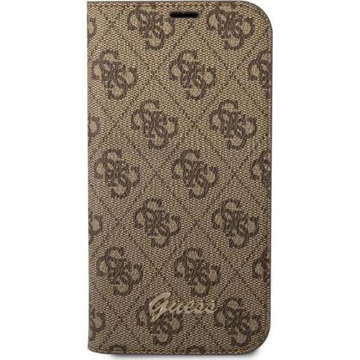 Guess GUBKP14XHG4SHW case for Apple iPhone 14 Pro Max 6.7" brown/brown book 4G Vintage Gold Logo