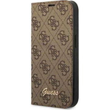 Guess GUBKP14XHG4SHW case for Apple iPhone 14 Pro Max 6.7" brown/brown book 4G Vintage Gold Logo