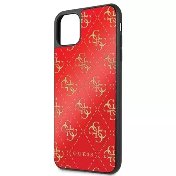 Guess GUHCN654GGPRE iPhone 11 Pro Max czerwony/red hard case 4G Double Layer Glitter